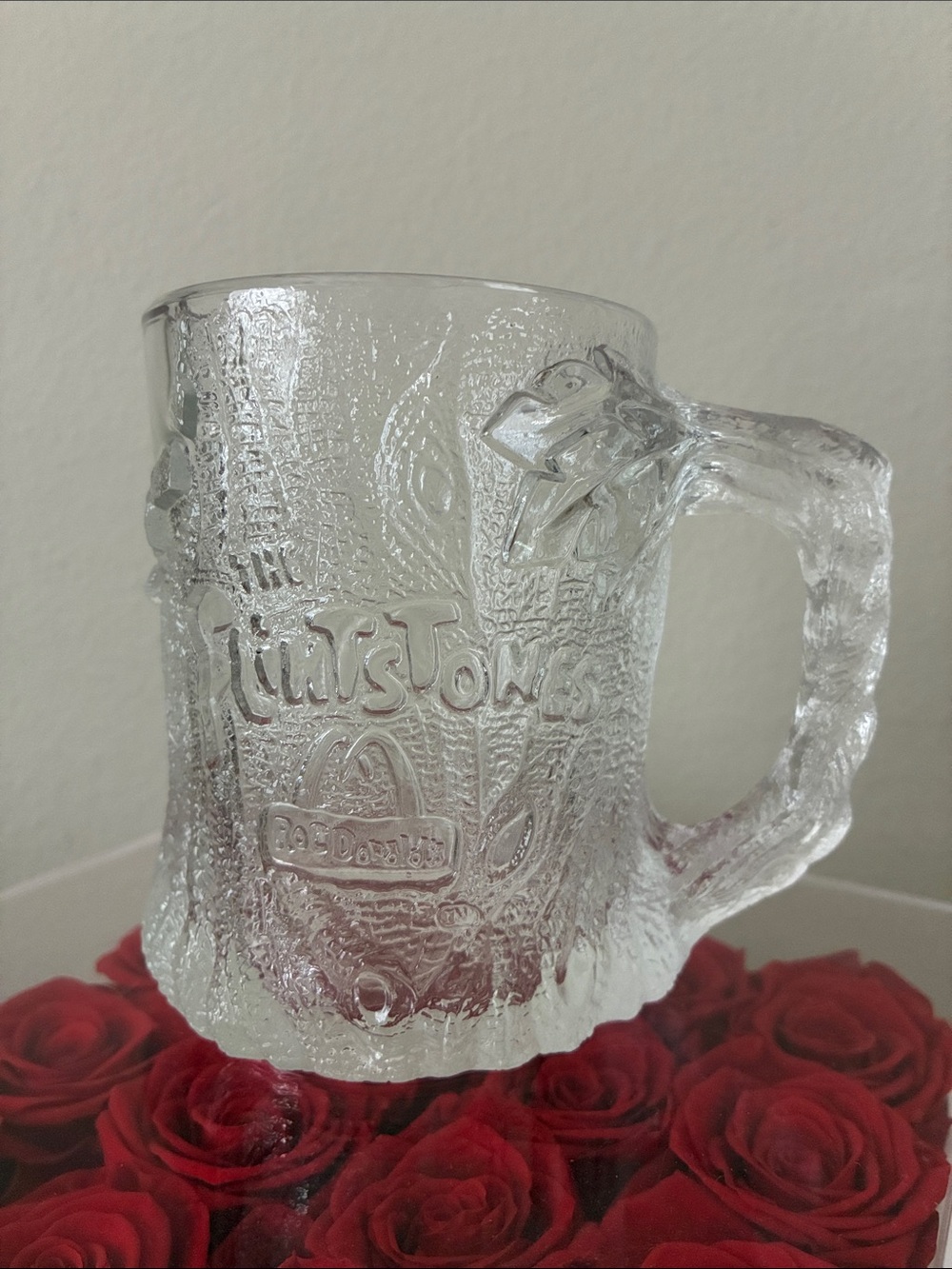 Vintage The Flintstones 1993 Collectibles 4” Glass Mug - Like New